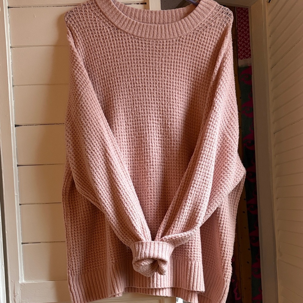 American Eagle Outfitters Blush Waffle Knit Sweater